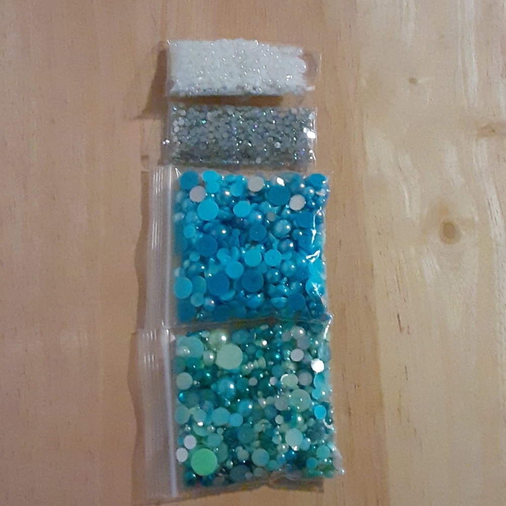 Ex of beads and gems used to custom bling nike sli
